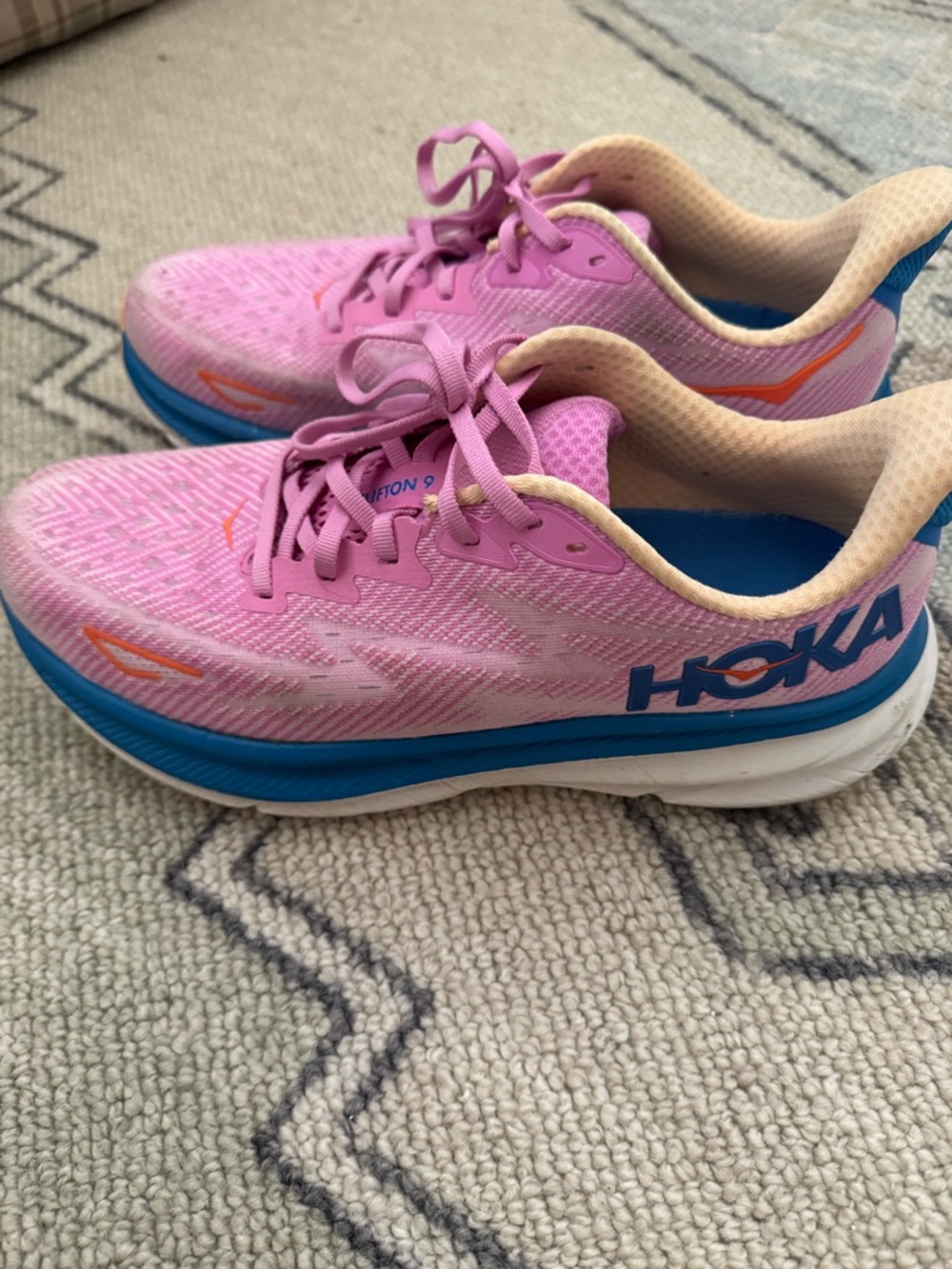 HOKA Pink & Blue CLIFTON Women’s Running Shoes